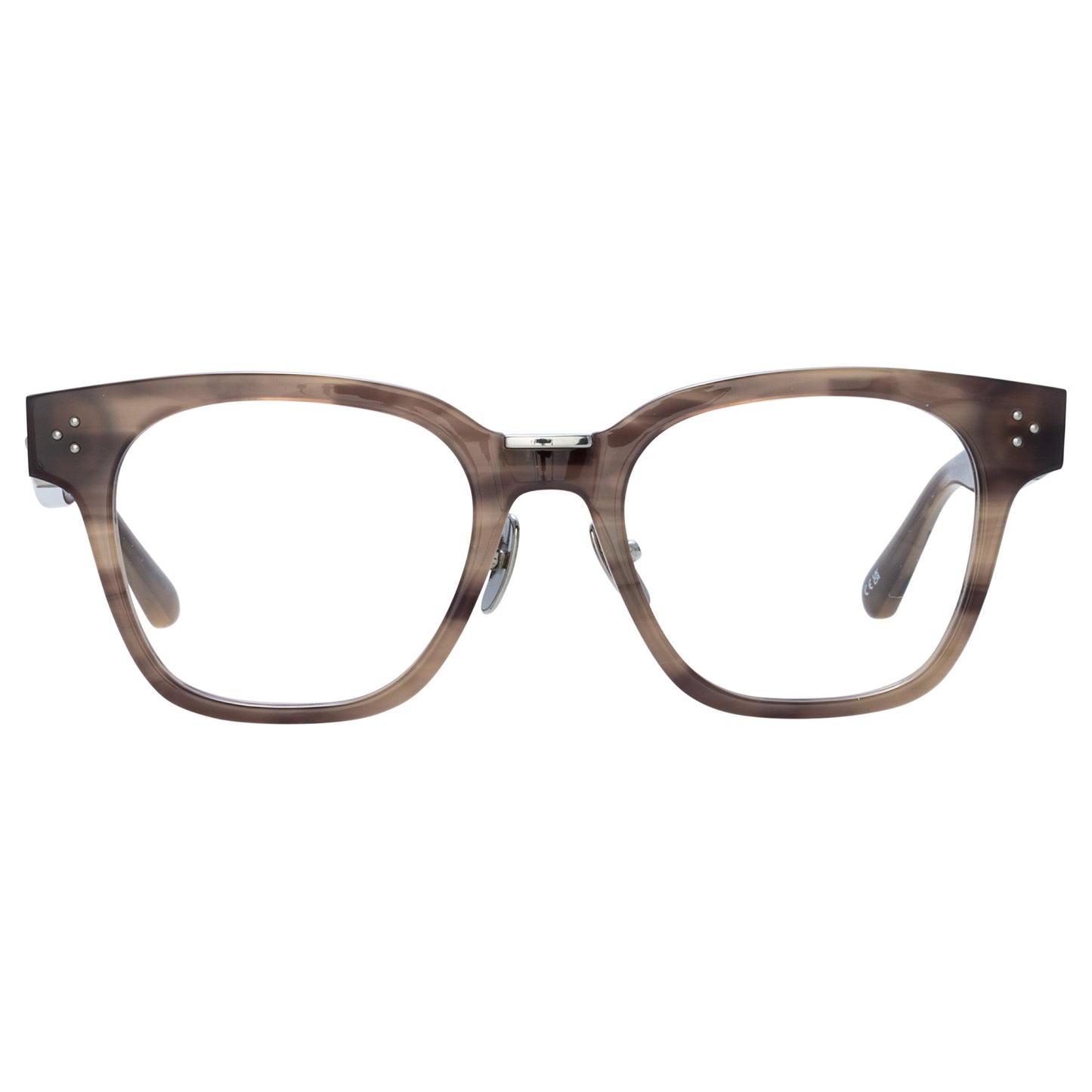 Linda Farrow Sanchez Optical D-Frame in Gray Horn (Asian Fit) AC 52