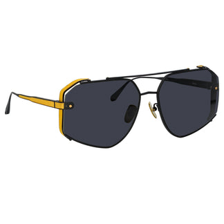 Linda Farrow Amar Sunglasses in Matt Nickel C1 61