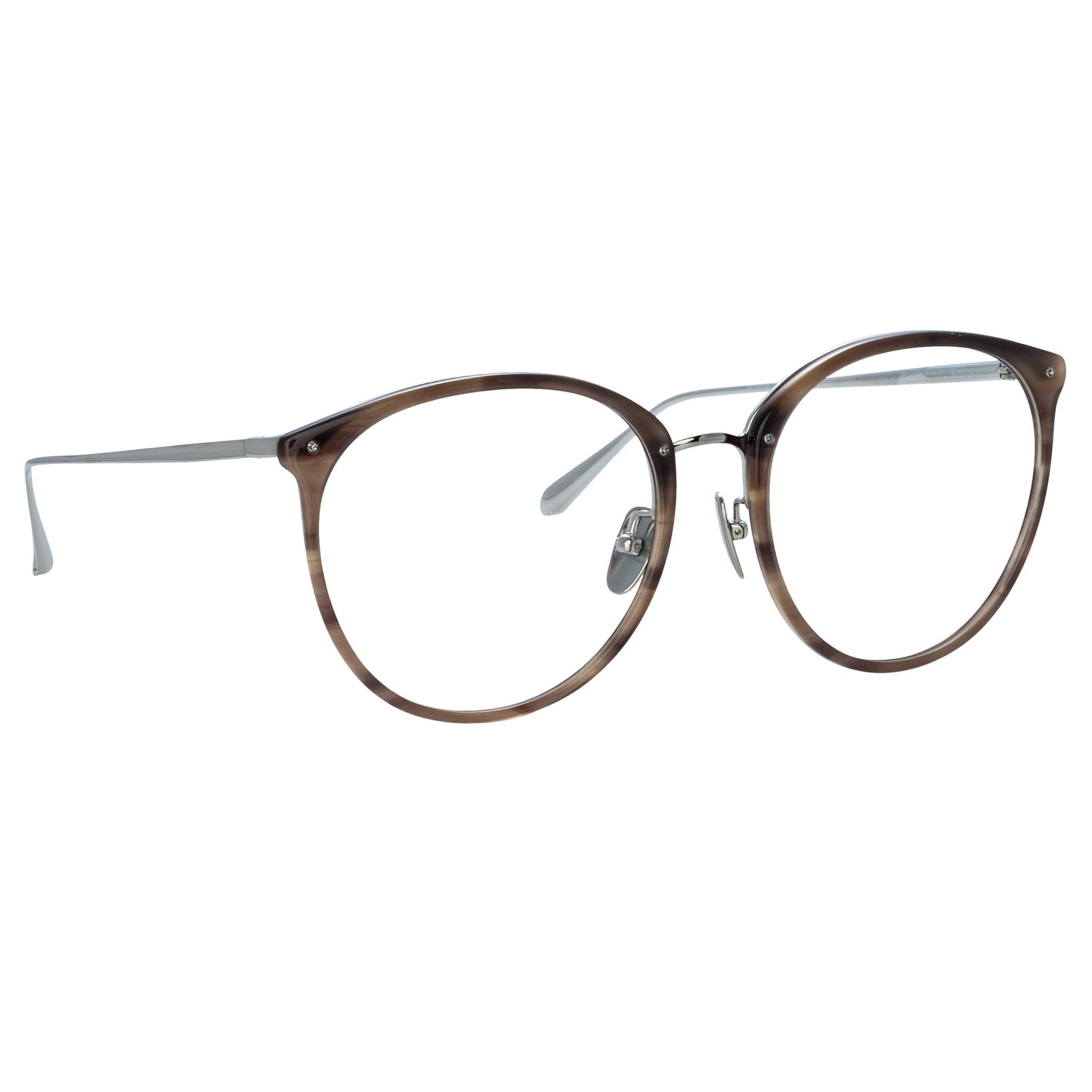 Linda Farrow Kings Optical Frame in Grey Horn  58