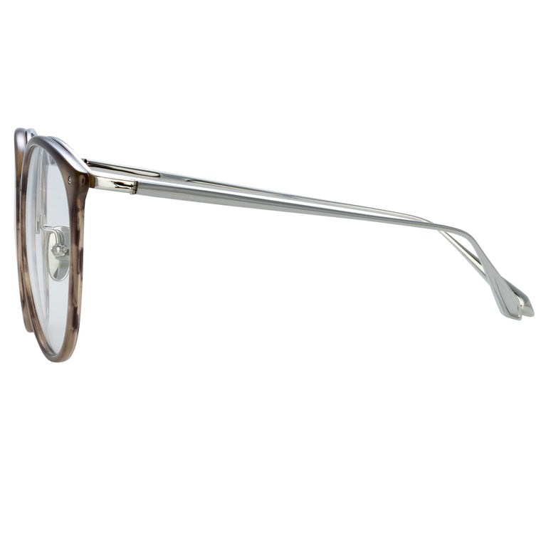 Linda Farrow Kings Optical Frame in Grey Horn  58