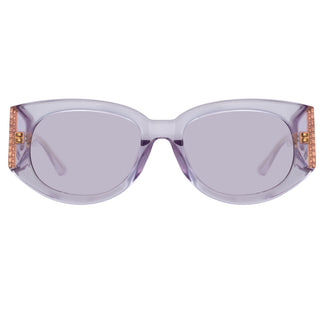 Linda Farrow Debbie D-Frame Sunglasses in Lilac C1 54