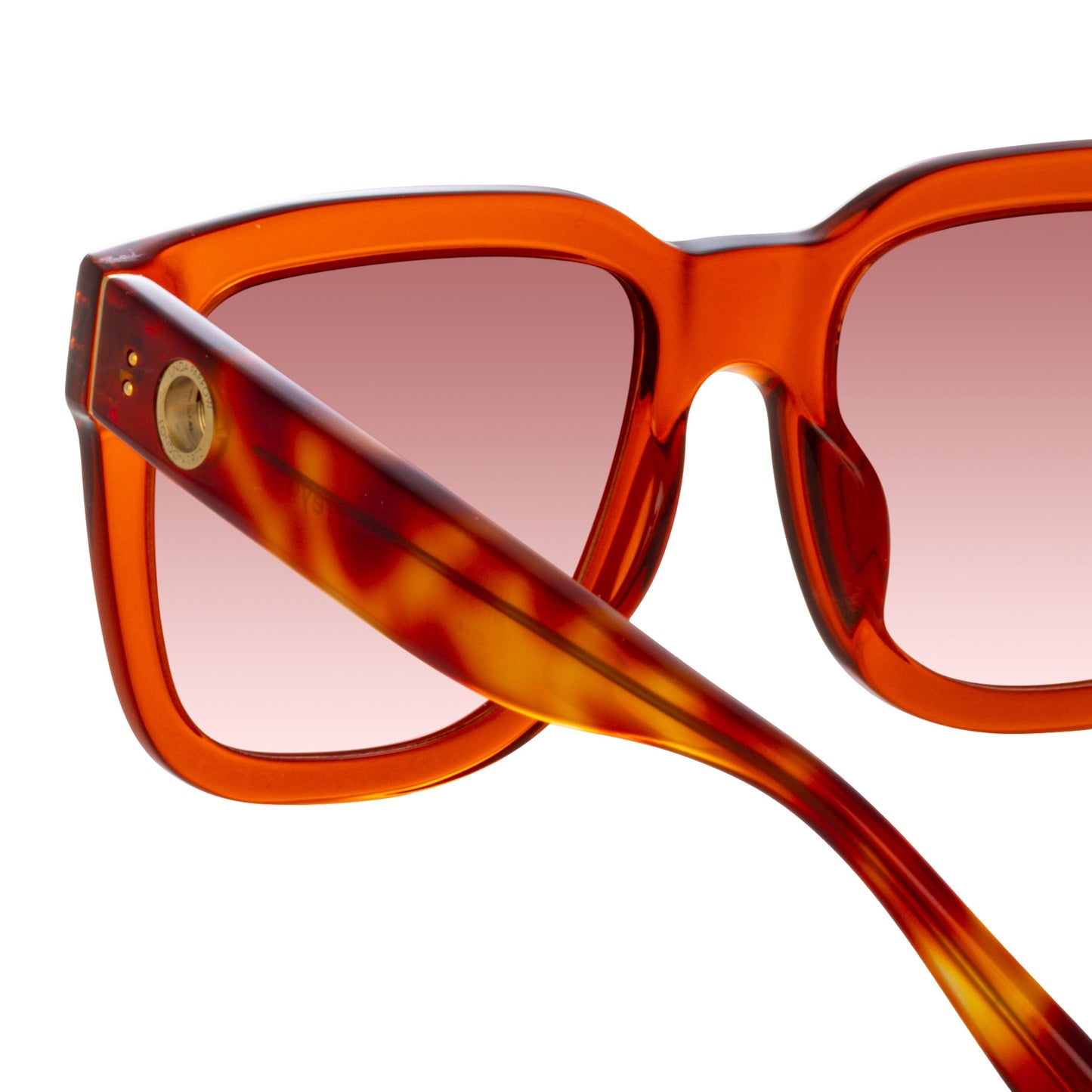 Linda Farrow Freya Square Sunglasses in Amber C9 58