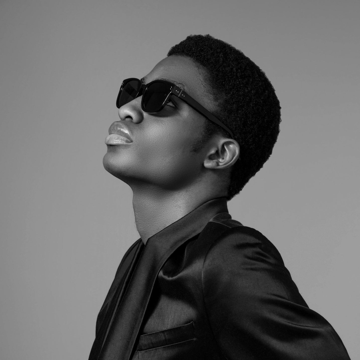 Linda Farrow Cedric Rectangular Sunglasses in Black and Nickel C1 50