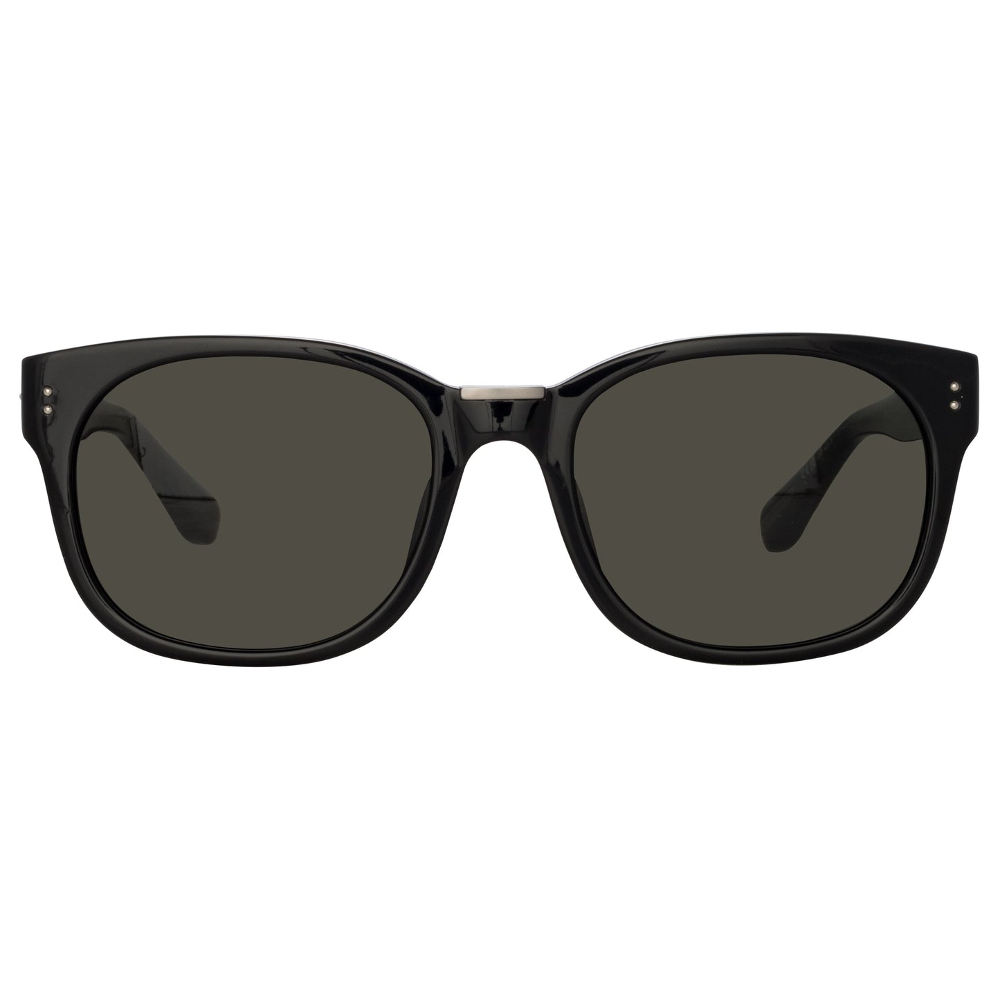 Linda Farrow Cedric Rectangular Sunglasses in Black and Nickel C1 50