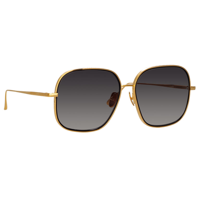 Linda Farrow Juliana Oversized Sunglasses in Yellow Gold C2 63