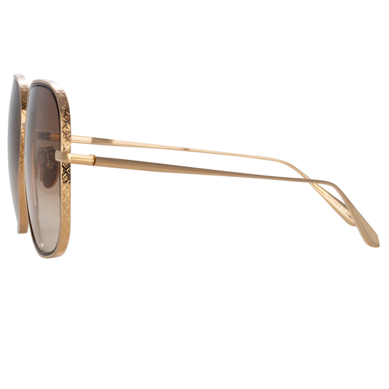 Linda Farrow Juliana Oversized Sunglasses in Light Gold C3 63