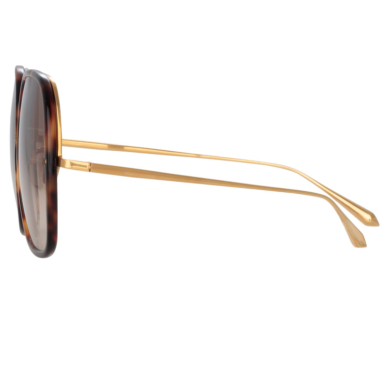 Linda Farrow Celia Oversized Sunglasses in Tortoiseshell C2 60
