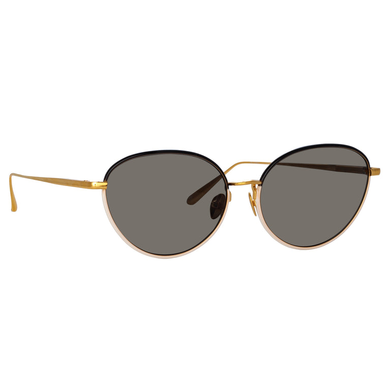 Linda Farrow Regina Cat Eye Sunglasses in Black C3 61