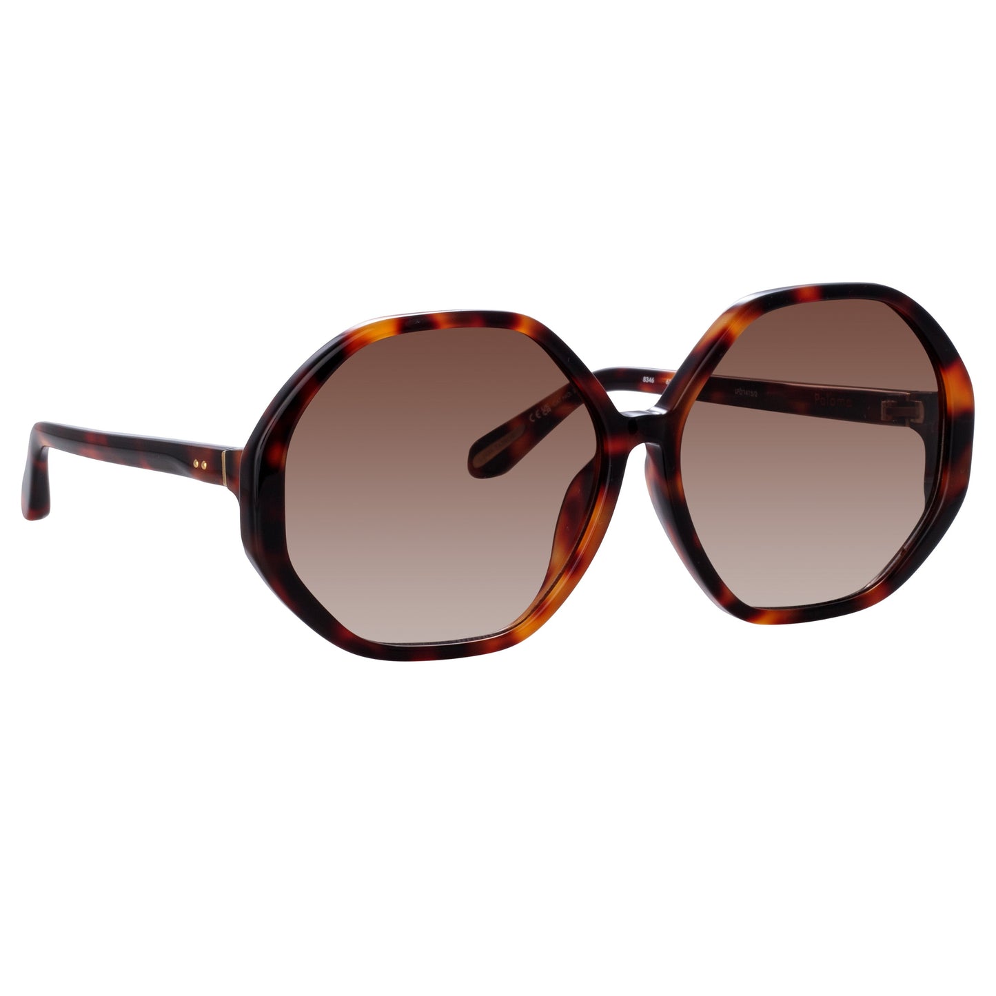 Linda Farrow Paloma Hexagon Sunglasses in Tortoiseshell C2 61