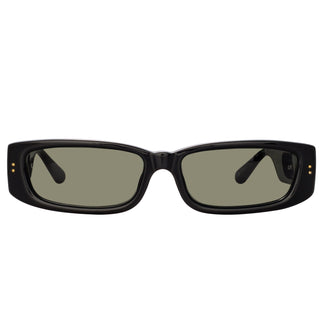Linda Farrow Talita Rectangular Sunglasses in Black C1 59