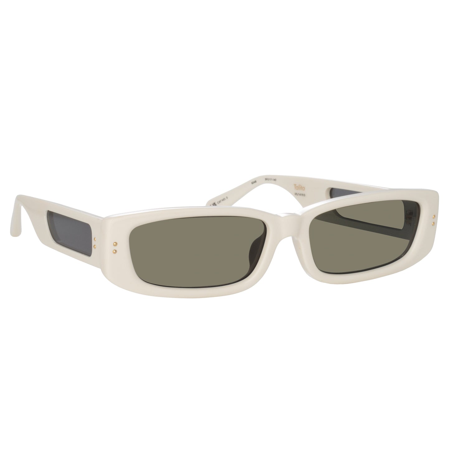 Linda Farrow Talita Rectangular Sunglasses in White C3 59