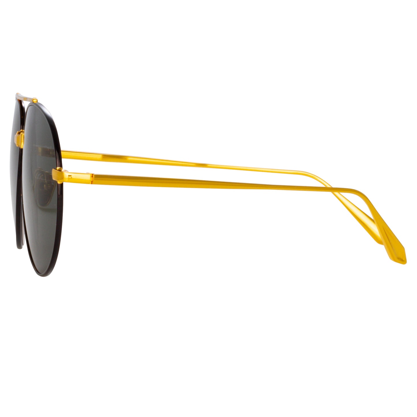 Linda Farrow Marcelo Aviator Sunglasses in Black and Yellow Gold C1 61