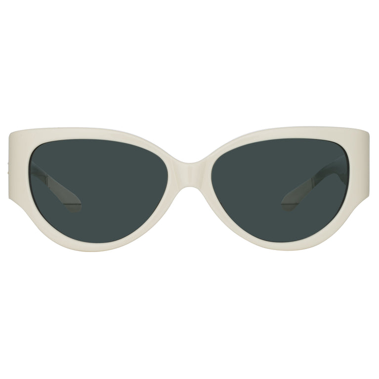 Linda Farrow Connie Cat Eye Sunglasses in White C3 57