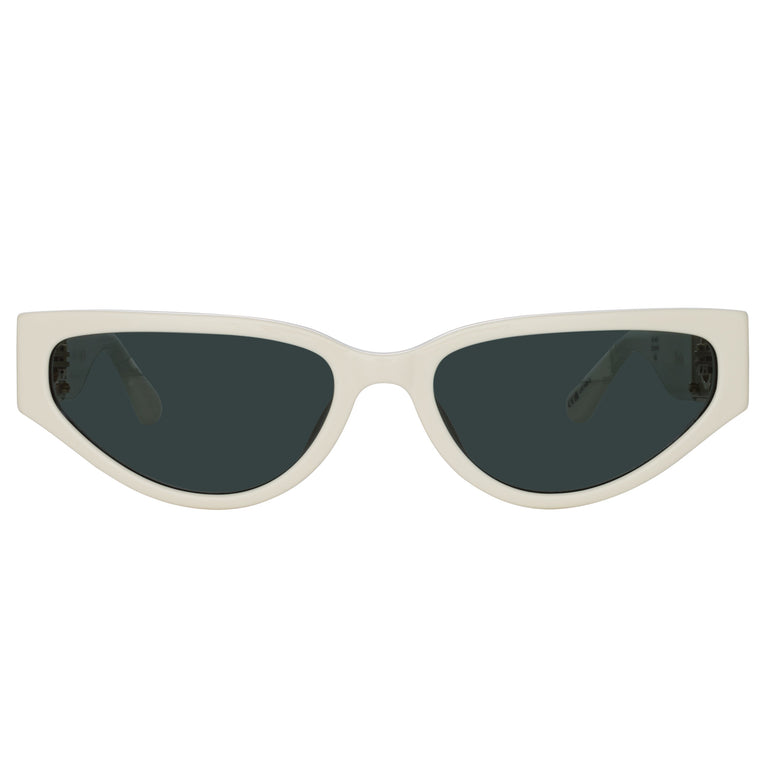 Linda Farrow Tomie Cat Eye Sunglasses in White C2 57
