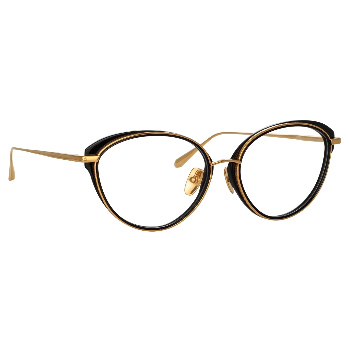 Linda Farrow Song Cat Eye Optical Frame in Yellow Gold C4 59