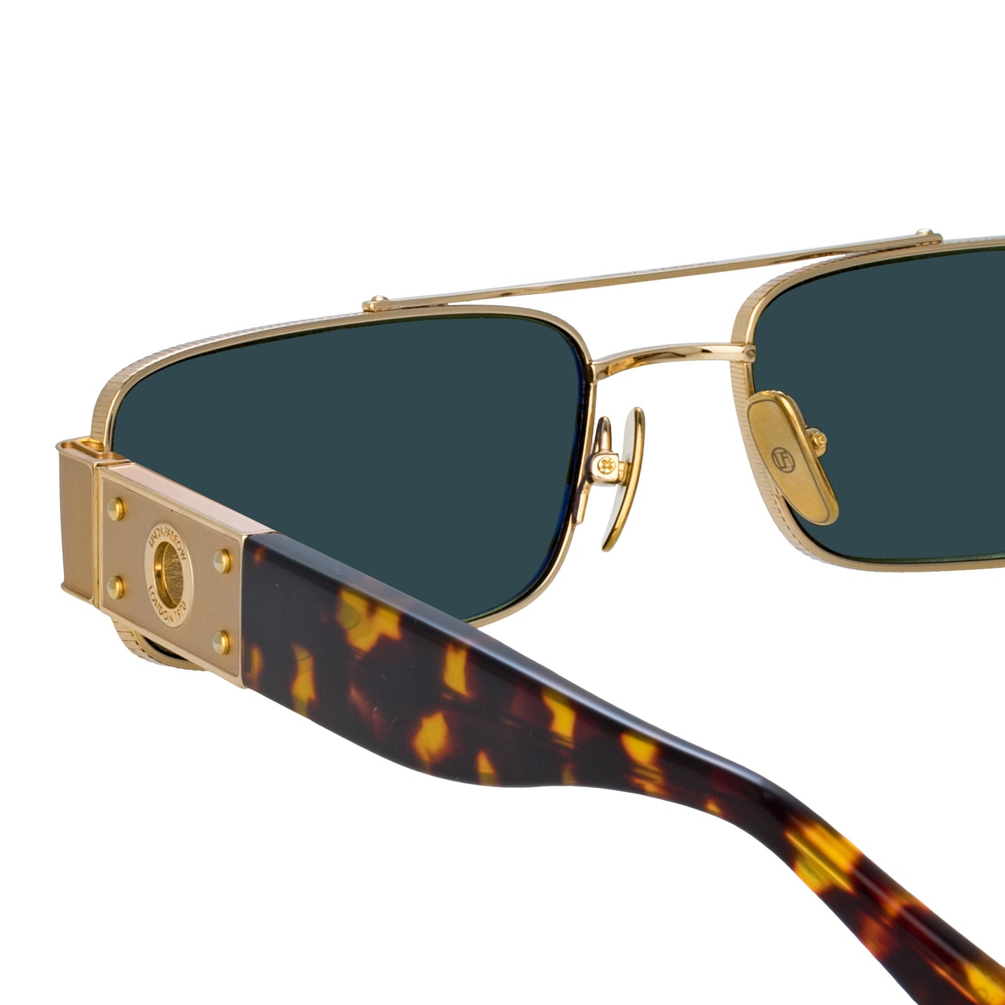 Linda Farrow Joey Rectangular Sunglasses in Tortoiseshell C2 61