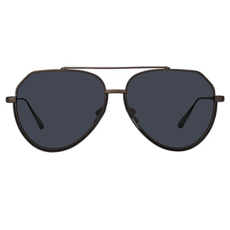 Linda Farrow Men's Bayer Aviator Sunglasses in Nickel C3 61
