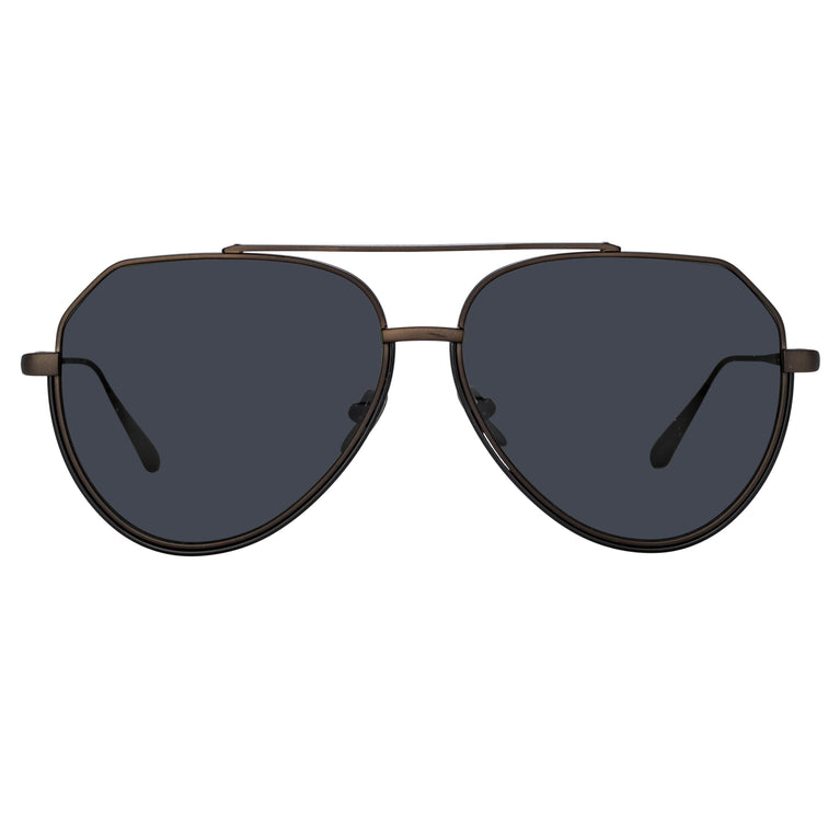 Linda Farrow Men's Bayer Aviator Sunglasses in Nickel C3 61