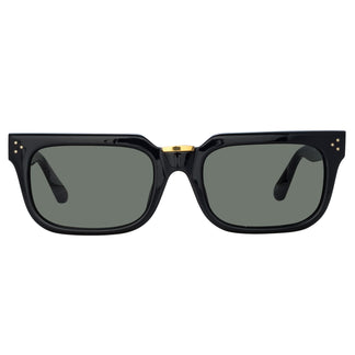 Linda Farrow Yoan Angular Sunglasses in Black C3 50