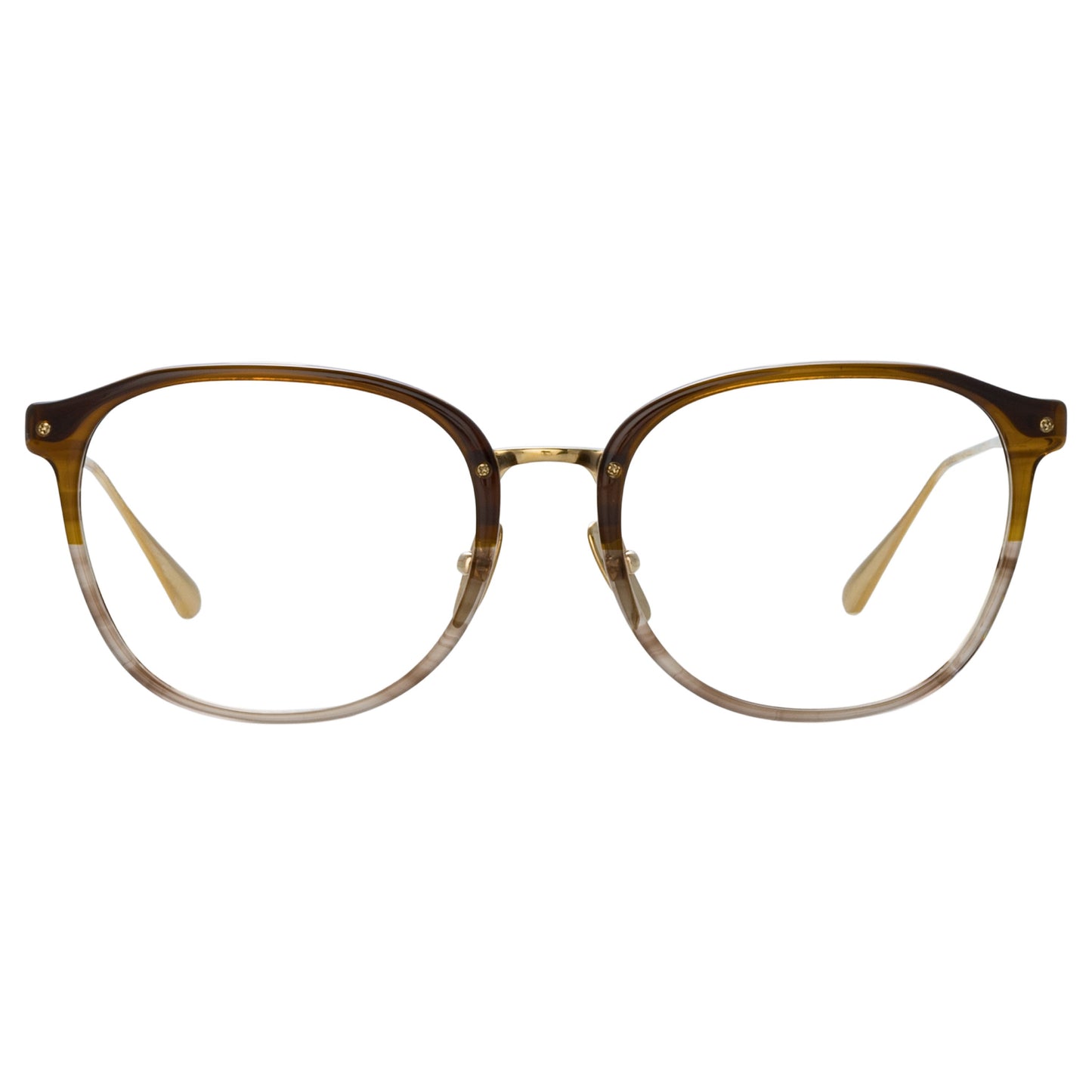 Linda Farrow Park Optical D-Frame in Caramel Horn C3 52