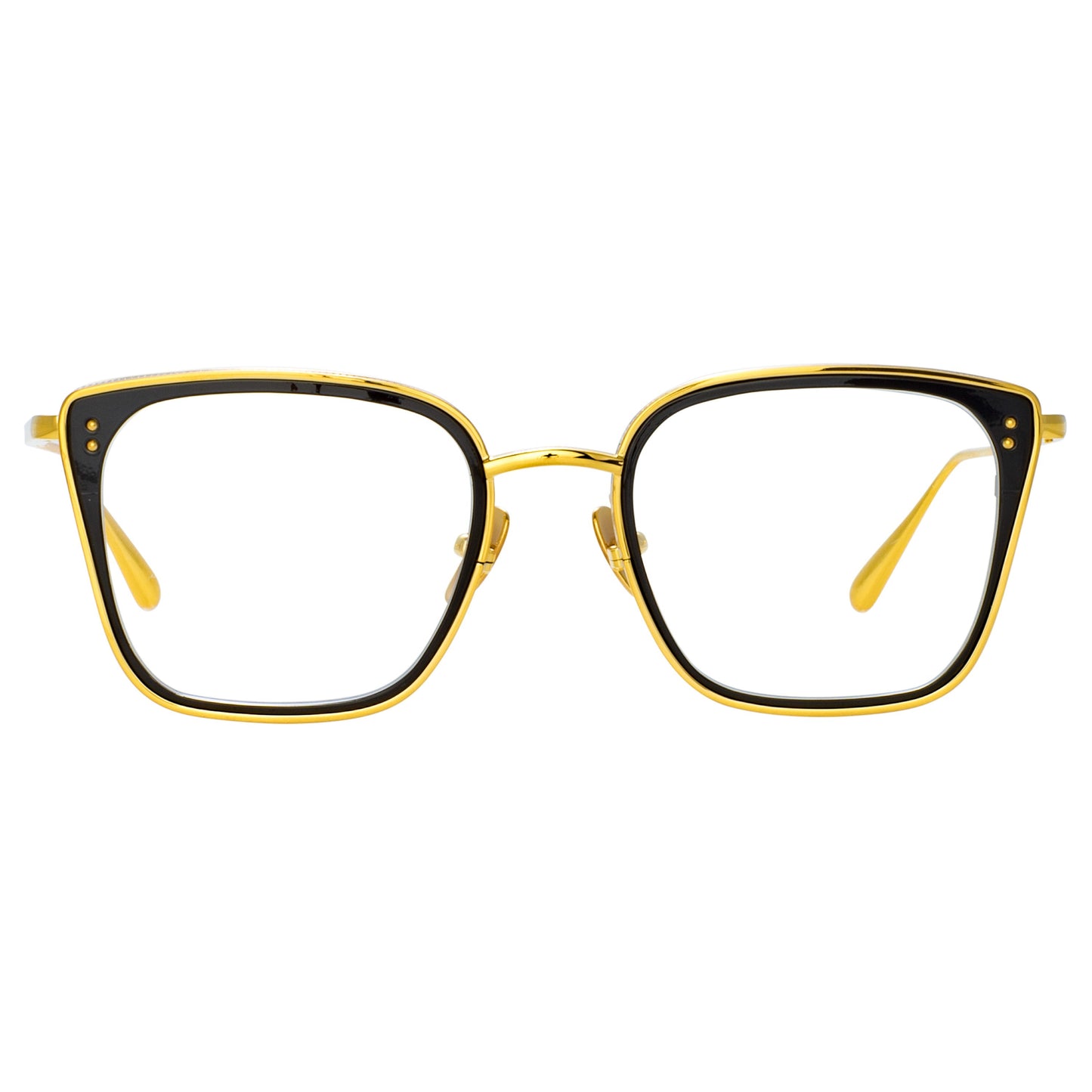 Linda Farrow Hans Square Optical Frame in Yellow Gold C1 51