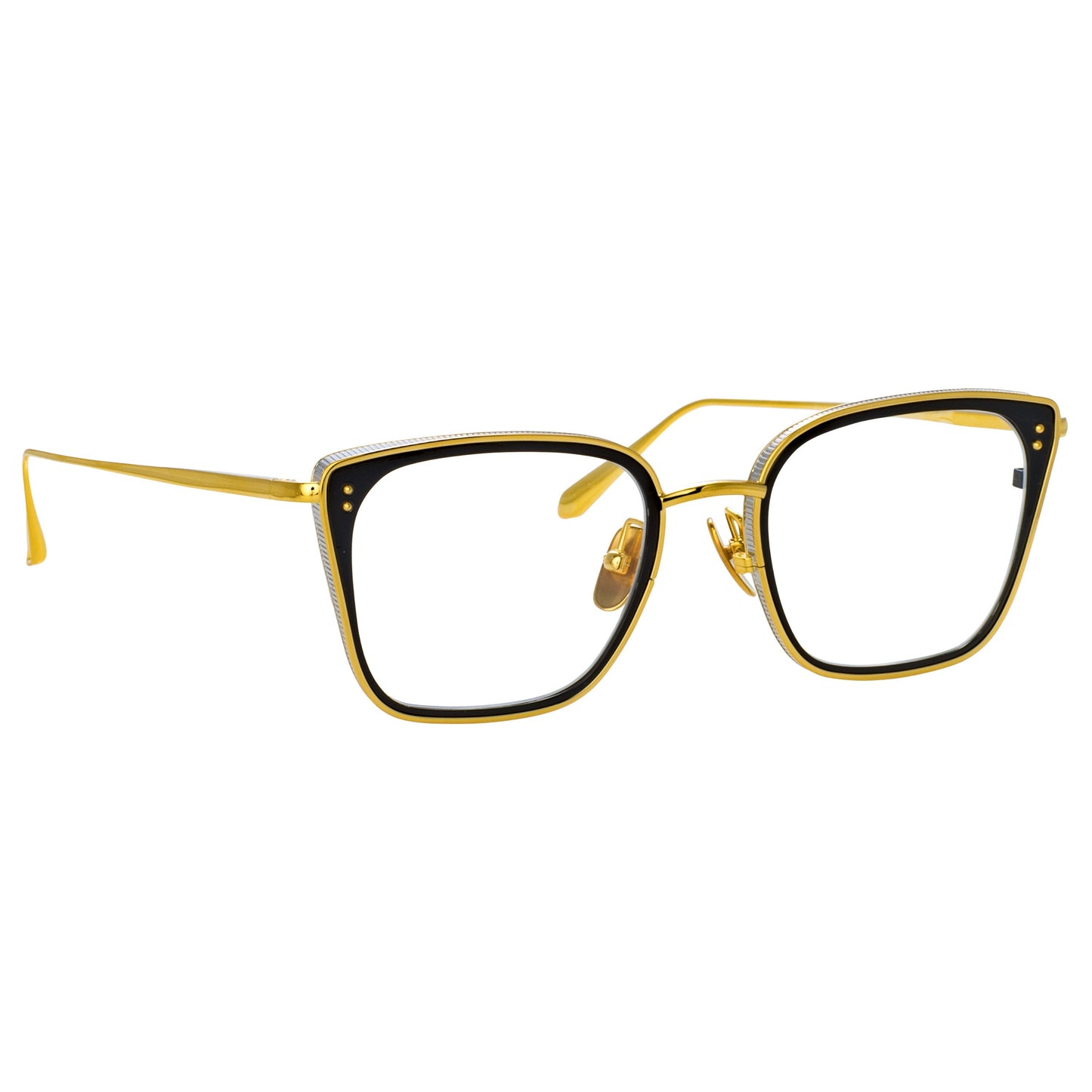Linda Farrow Hans Square Optical Frame in Yellow Gold C1 51