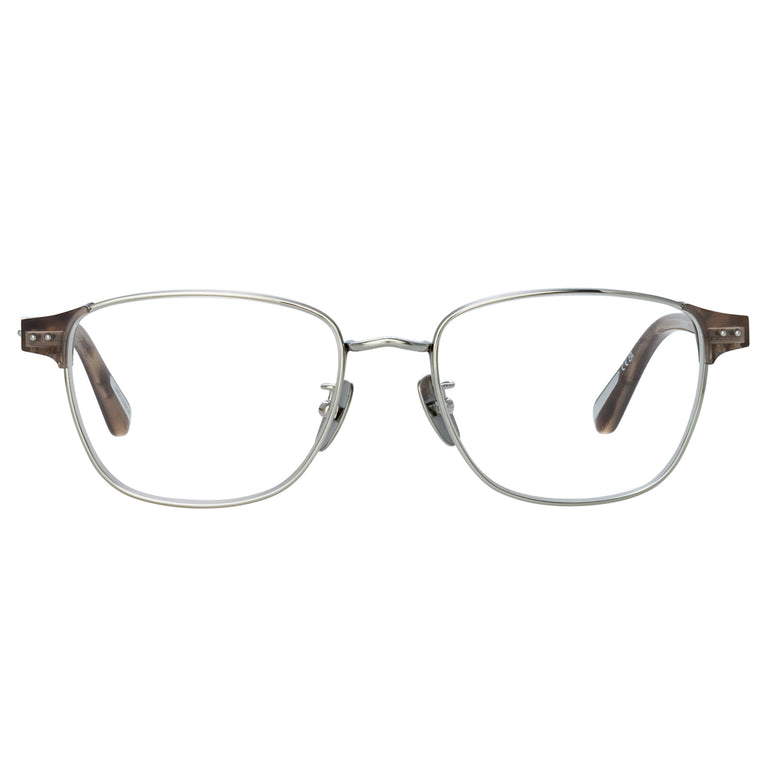 Linda Farrow Alvar Optical D-Frame in Gray Horn C3 53