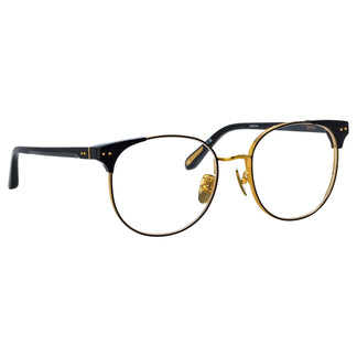 Linda Farrow Spence Oval Optical Frame in Black and Yellow Gold C1 53