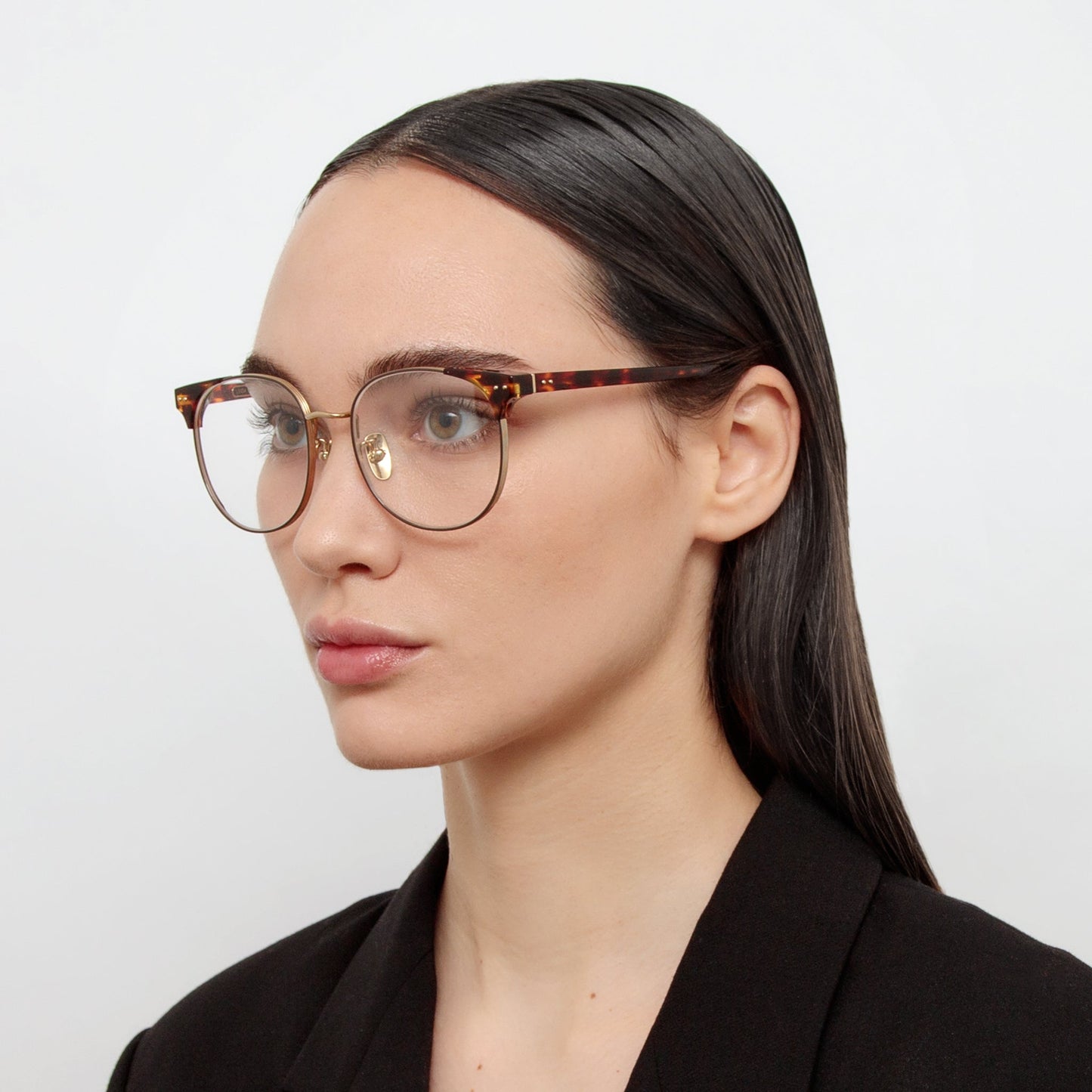 Linda Farrow Spence Oval Optical Frame in Tortoiseshell C2 53