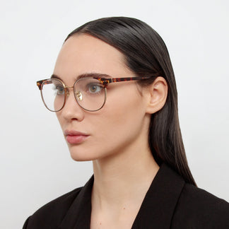 Linda Farrow Spence Oval Optical Frame in Tortoiseshell C2 53