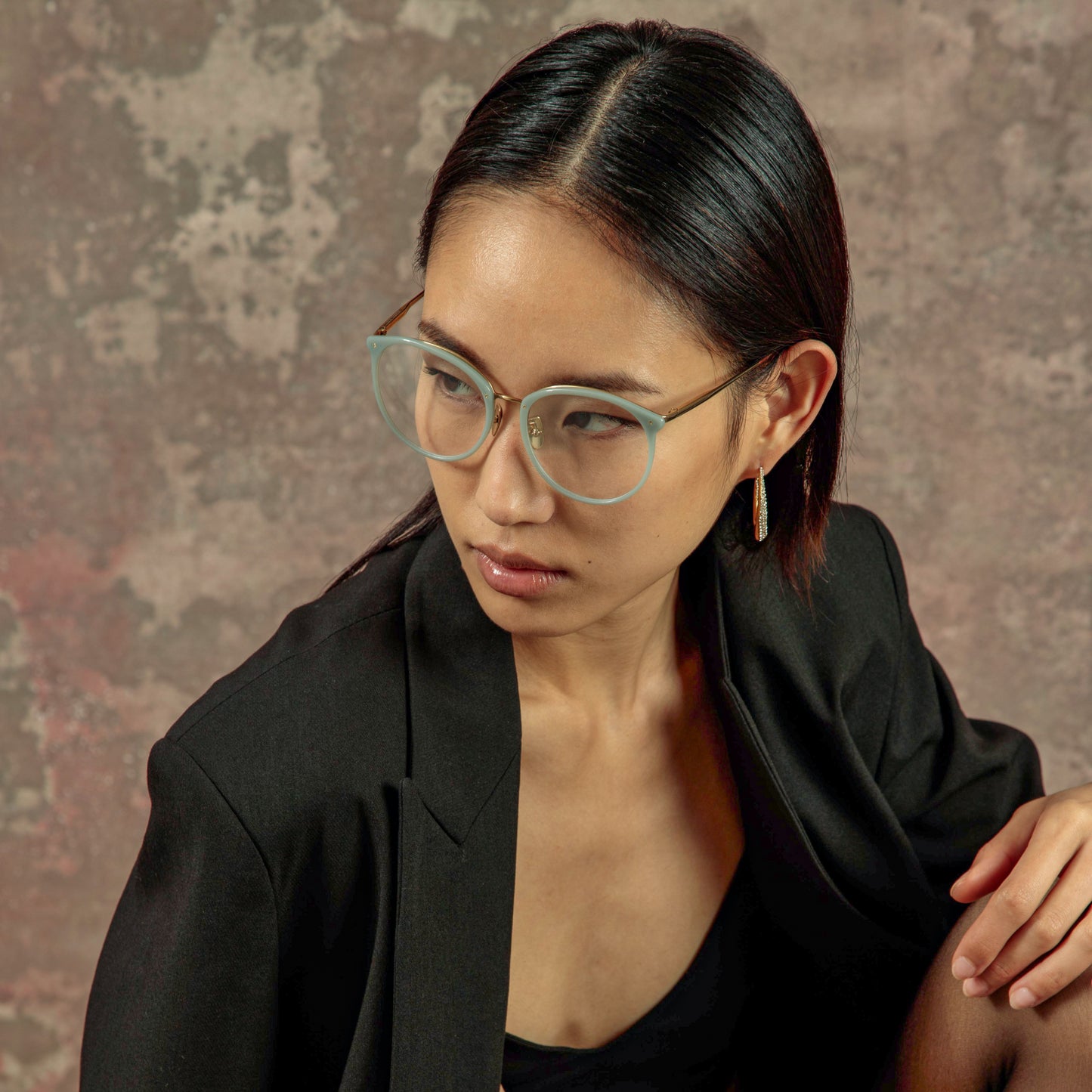 Linda Farrow Kings Oversized Optical Frame in Steel