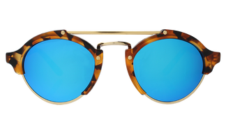 Illesteva Milan Light Tortoise-Blue Mirror 49