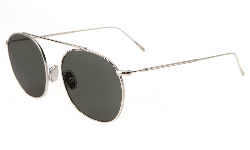Illesteva Mykonos II Silver-Olive Flat 53