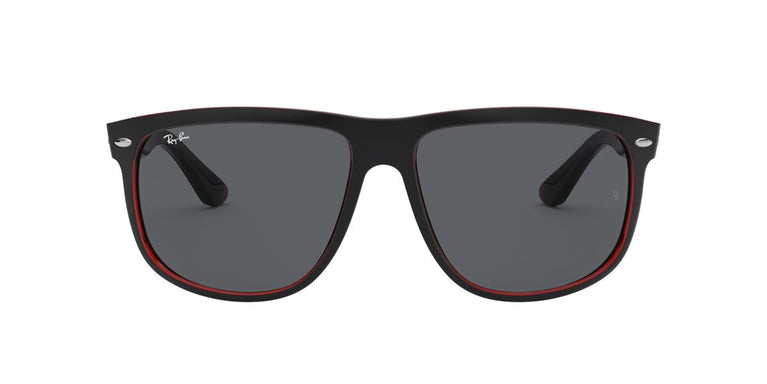Ray-Ban RB4147 BOYFRIEND - 617187 - Matte Black On Transparent Red - 60 mm