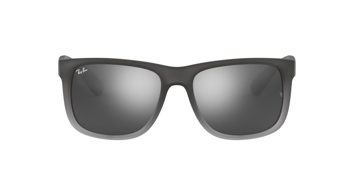Ray-Ban RB4165 JUSTIN - 852/88 - Rubber Grey On Clear Grey - 55 mm