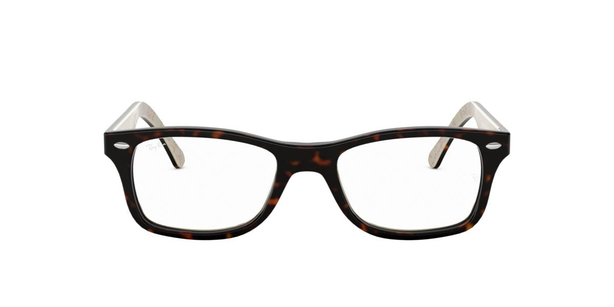 Ray-Ban RX5228 - 5057 - Dark Havana On Beige Texture - 53 mm