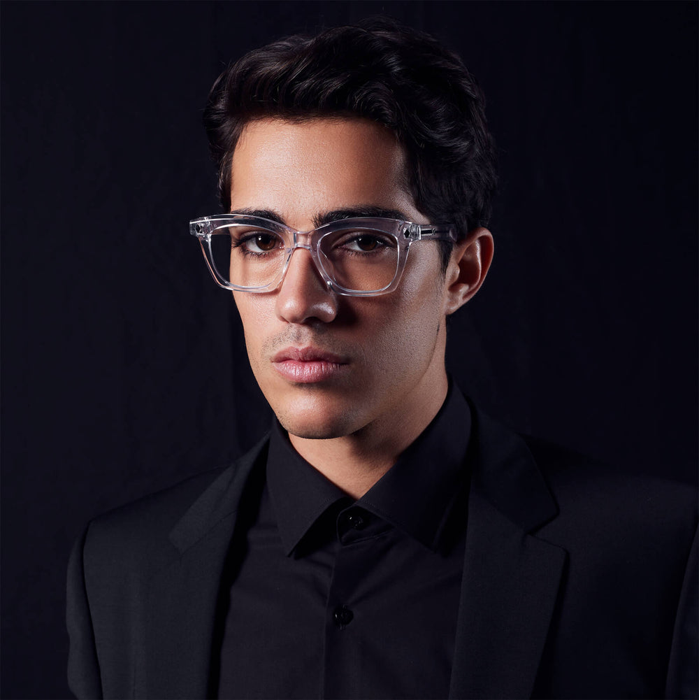 Valley Eyewear Hutch Crystal w. Silver Metal Trim Clear 48